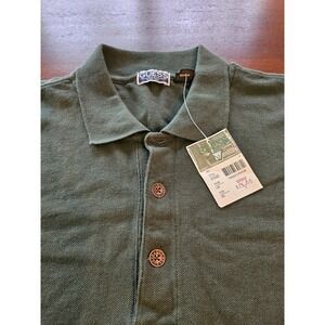 Vintage Guess Jeans Solid Hunter Green Polo 3 Button Shirt Mens XXL NWT 90s‎